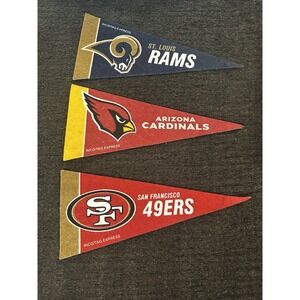 Lot of 3 NFC West  NFL Football Mini Pennants Rico Tag Express 9"x4"